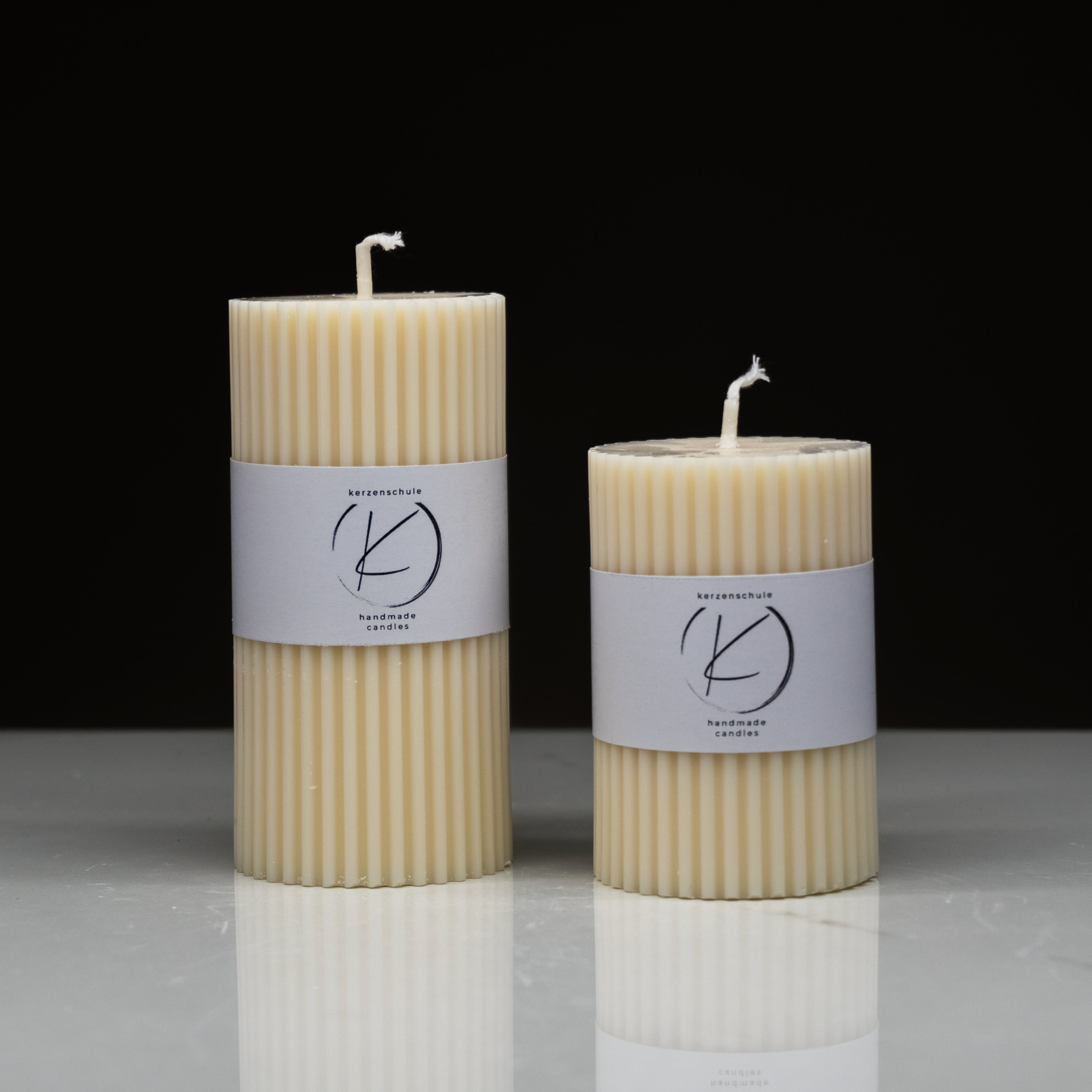 Rillenkerze B | Deko-Kerze aus Rapswachs