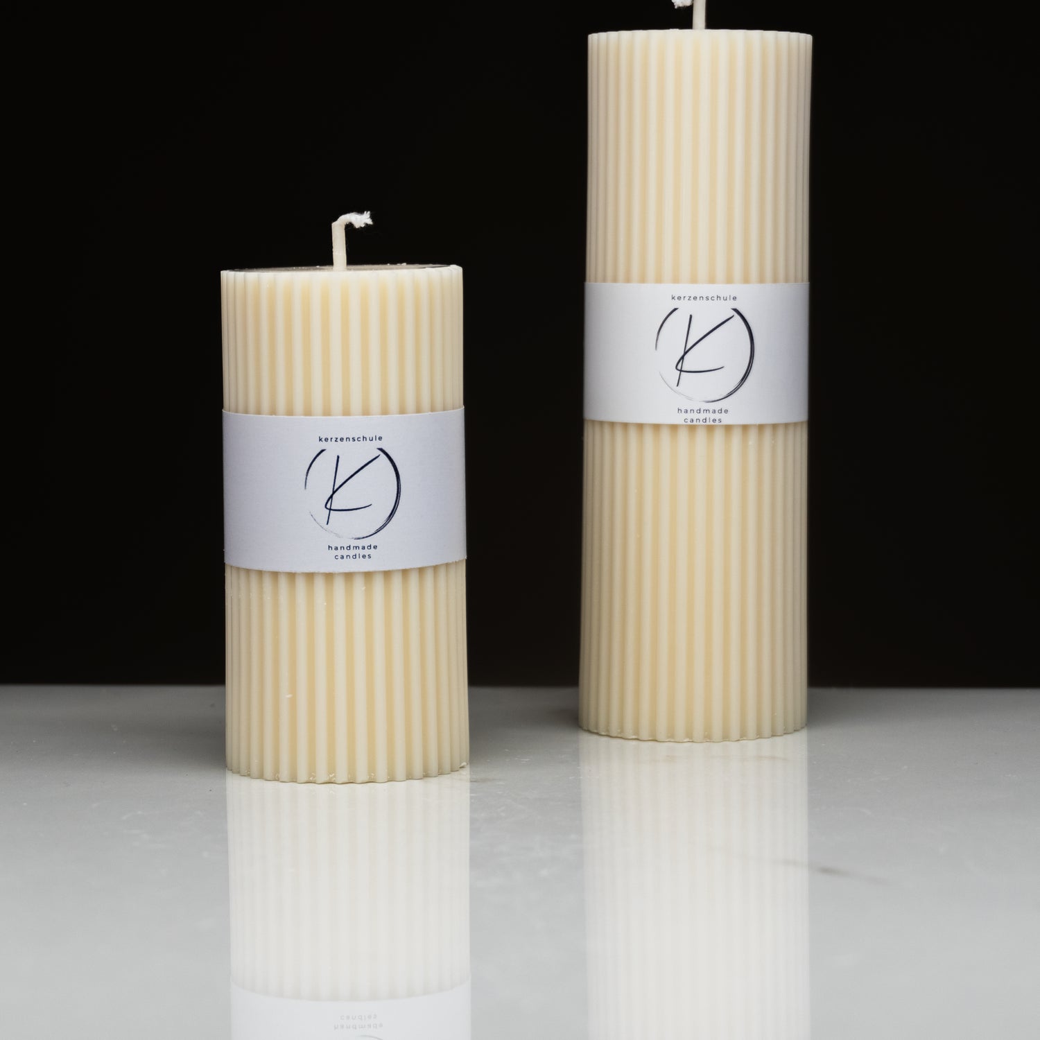 Rillenkerze B | Deko-Kerze aus Rapswachs