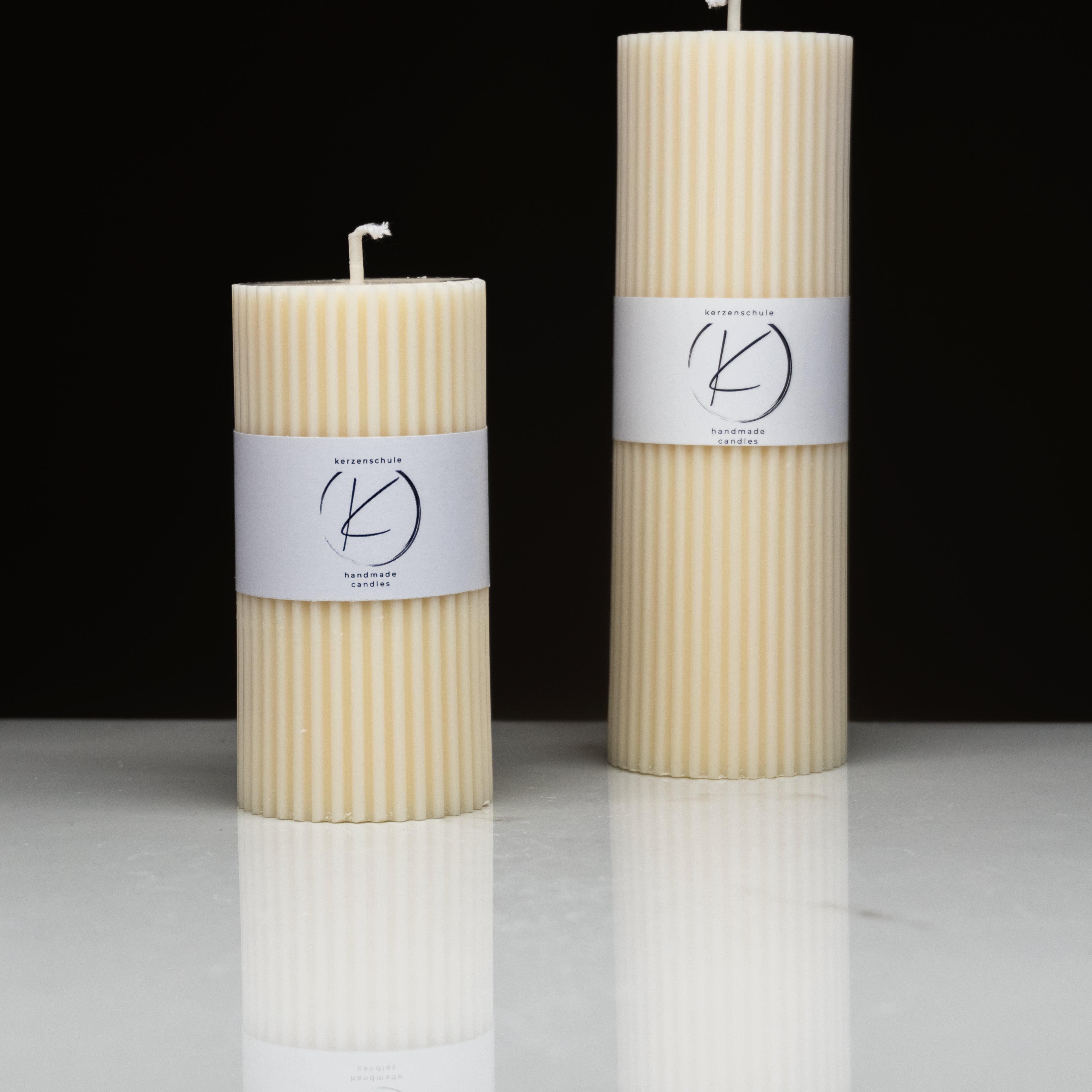 Rillenkerze B | Deko-Kerze aus Rapswachs