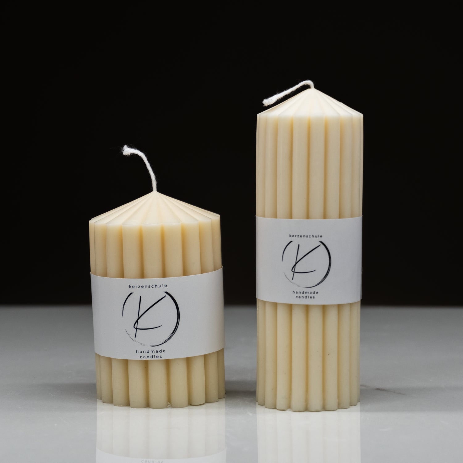 Rillenkerze A | Deko-Kerze aus Rapswachs