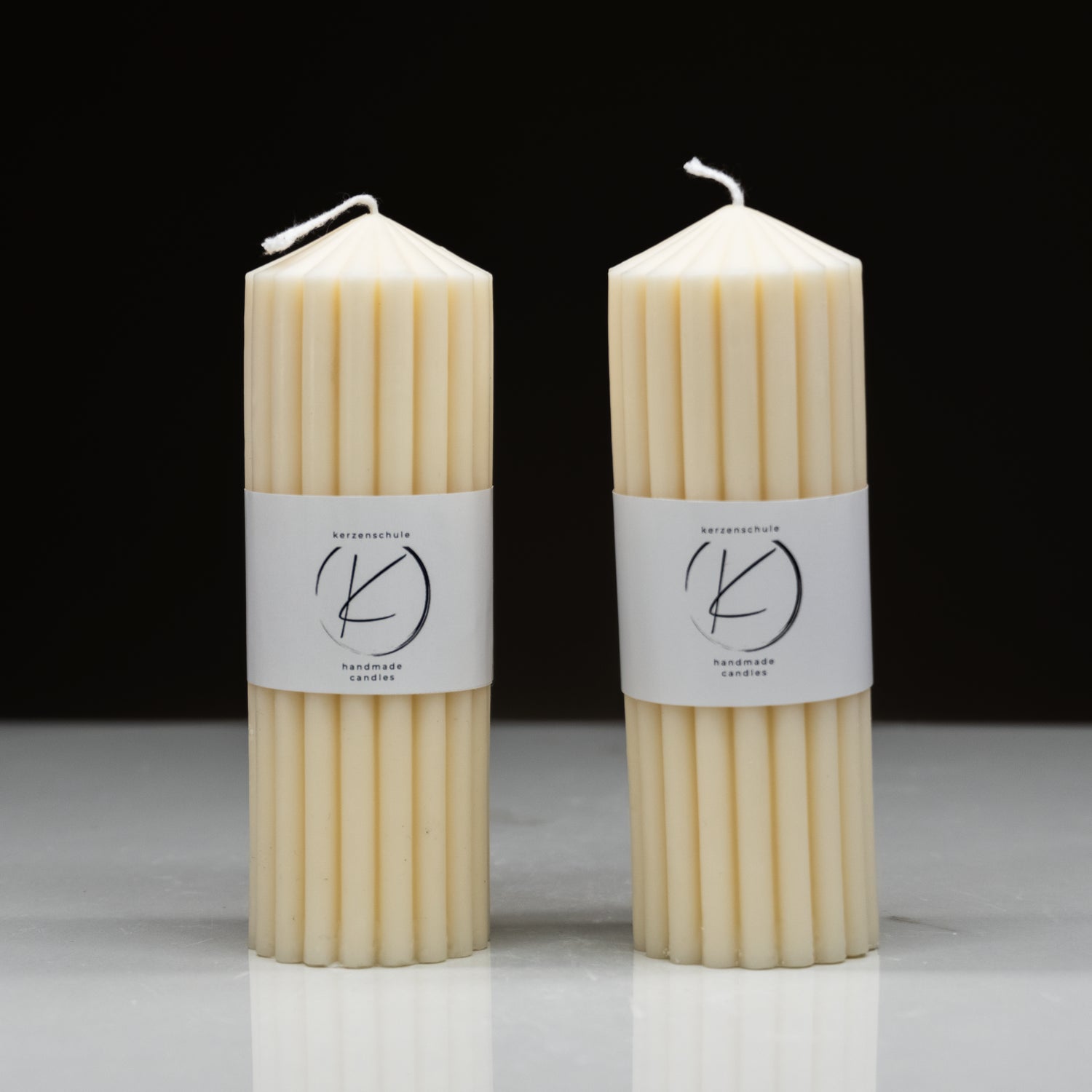 Rillenkerze A | Deko-Kerze aus Rapswachs