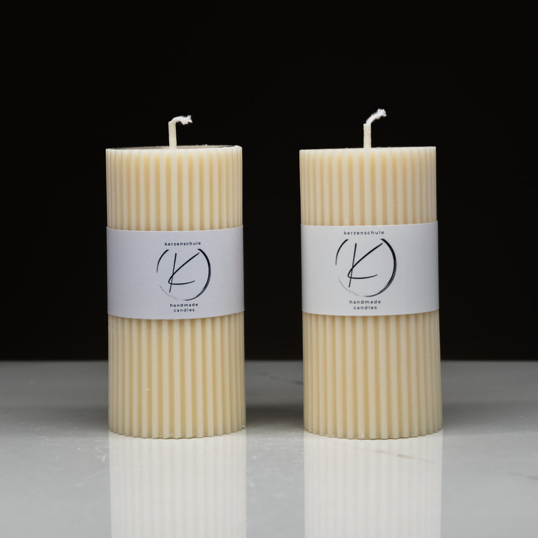 Rillenkerze B | Deko-Kerze aus Rapswachs