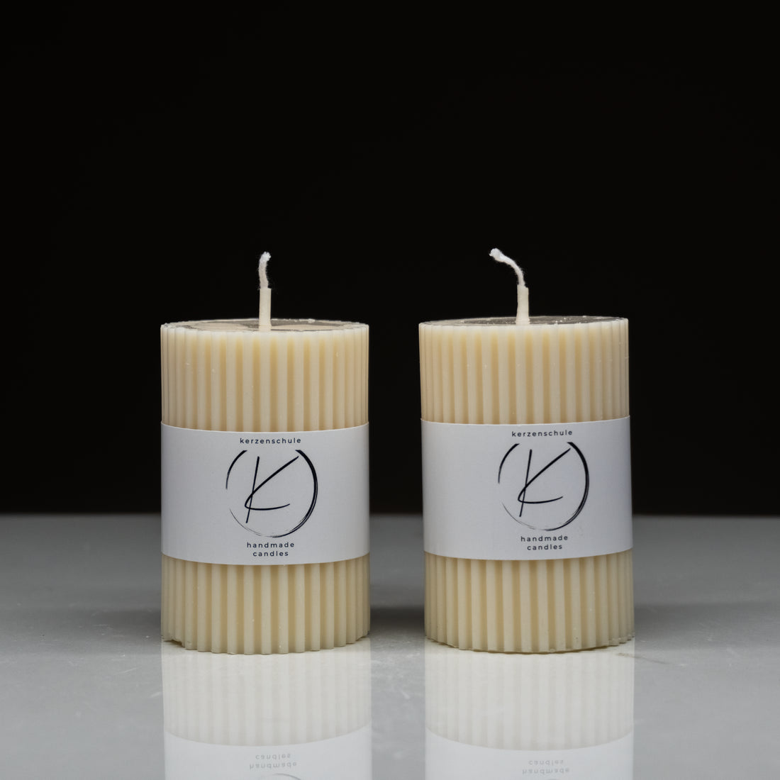 Rillenkerze B | Deko-Kerze aus Rapswachs